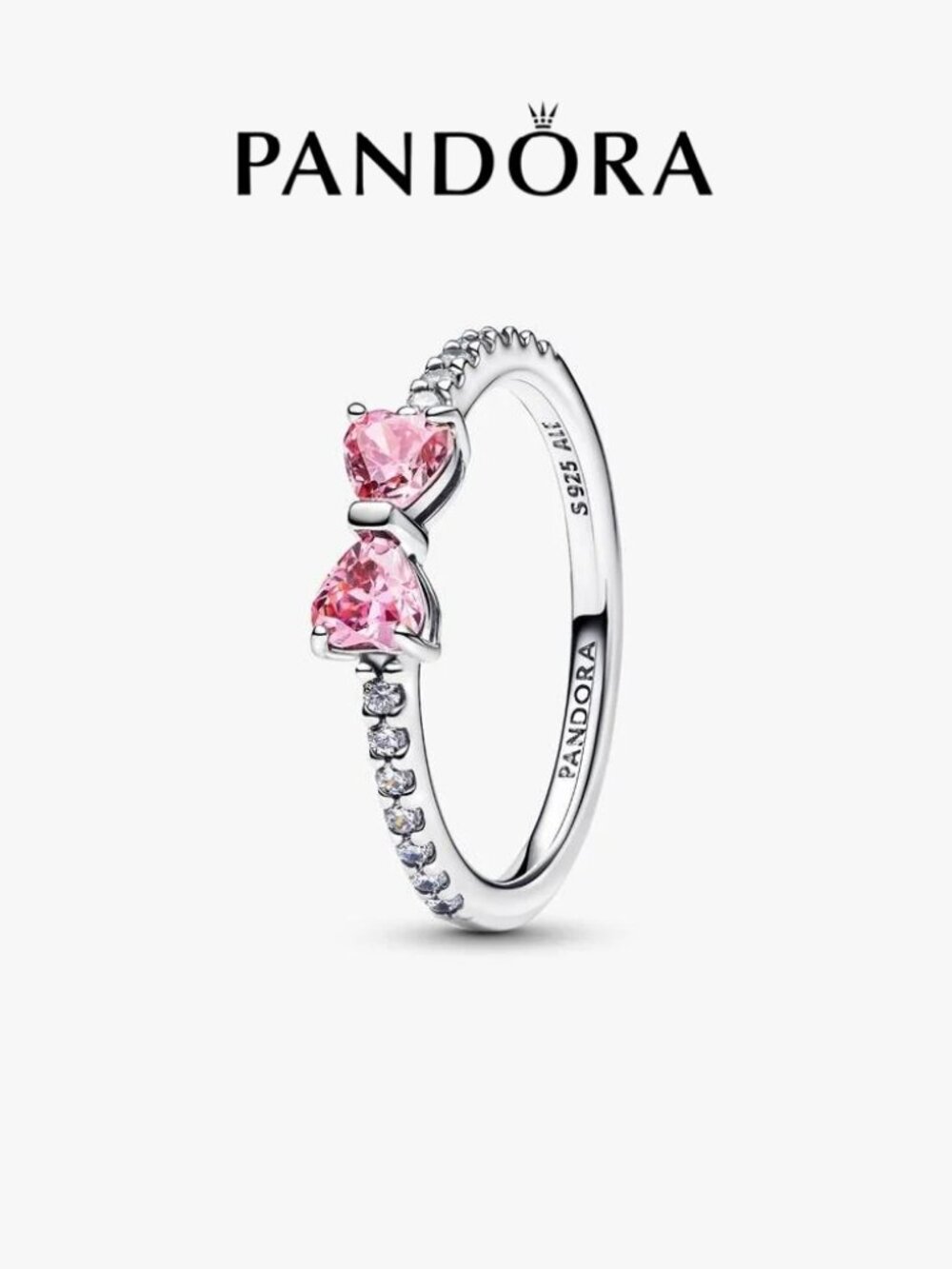 Pandora Sparkling Pink Bow Ring
